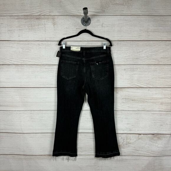 A New Approach Women's Black Gray High Waisted Cropped Flare Jeans Size 10 - Picture 8 of 8
